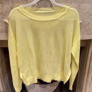 Planet by Lauren G yellow Mesh Knit Shirt